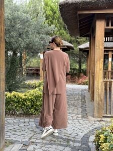 Asimetrik sandy takım 4214 sütlükahve