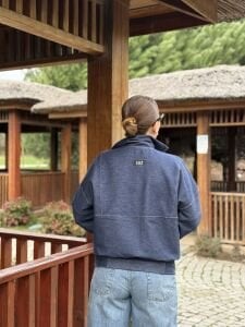 Orjinal marka Z.r. Fermuarlı sweat mavi