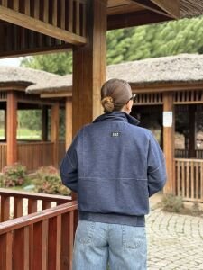 Orjinal marka Z.r. Fermuarlı sweat mavi