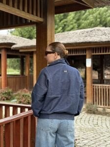 Orjinal marka Z.r. Fermuarlı sweat mavi