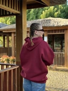 Kapüşonlu kurdela sweat bordo