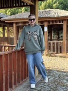 Kapüşonlu kurdela sweat Çağla