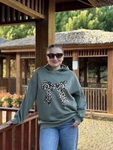 Kapüşonlu kurdela sweat Çağla