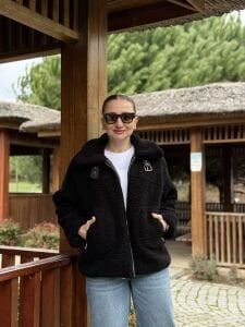 Yumoş polar mont Siyah