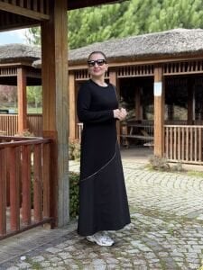 Selone siyah fermuarlı elbise