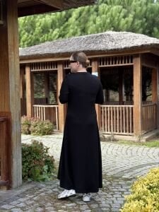 Selone siyah fermuarlı elbise